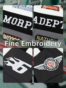 Trendy Men Color block Bomber Jacket Leather Sleeve Drop Shoulder Casual Long Sleeve Zipper Pocket Fall Winter Fashion Outerwear - Product Image 6