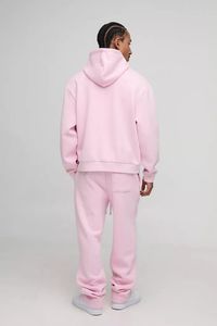 Chándales con paneles con capucha lavados con gráfico cuadrado de gran tamaño personalizado, ropa informal, chándal transpirable y cómodo para hombres - Product Image 2