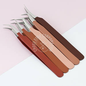 Premium Fiber Tip Eyelash Extension Tweezer 90 degree Volume Tip Curved Classic Lightweight Stainless Steel <b>Tool</b> - Product Image 1