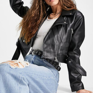 2023 última moda gruesa chaqueta de cuero genuino para mujer cuello alto transpirable con técnica teñida lisa - Product Image 5