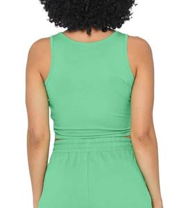 Gran oferta, camiseta sin mangas acanalada con logotipo personalizado de verano para mujer, Camiseta cómoda de secado rápido para mujer, camiseta sin mangas para correr y entrenamiento deportivo - Product Image 2