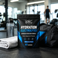 SYC BIO Hydratation Électrolytes, Calcium Magnésium Potassium, 60 Gummies, Soutien Quotidien, Vente en Gros OEM ODM Marque Privée