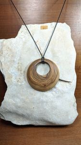 COLLIERS EN BOIS POUR FEMMES HOMMES NATUREL GRAND BOHO TRIBAL SONO Pendentif EN BOIS sur cordon réglable Collier fait main - Product Image 6