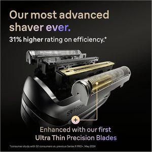 Afeitadora eléctrica Braun Serie 9 PRO+, afeitadora en seco y húmedo para hombres con 5+1 cuchillas ultrafinas de precisión, Pro SensoAdapt, hasta 60 min - Product Image 4