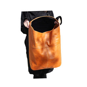 2022 Ladies Luxury Vintage <b>Genuine</b> <b>Leather</b> <b>Handbag</b> Premium Outdoor Shopping with Zipper Closure and Two Foldable Linings - Product Image 1