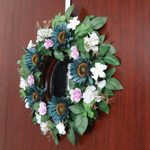Boda familiar Decoración al aire libre Guirnalda <span class=keywords><strong>de</strong></span> peonía rosa y caléndula para aro <span class=keywords><strong>de</strong></span> <span class=keywords><strong>fieltro</strong></span> <span class=keywords><strong>de</strong></span> puerta delantera para Navidad y Halloween - Product Image 2
