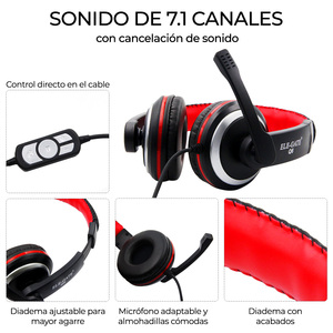Auriculares Diadema Gamer USB Audio Especializados para Xbox 360 PC PS4 Q6 - Product Image 5
