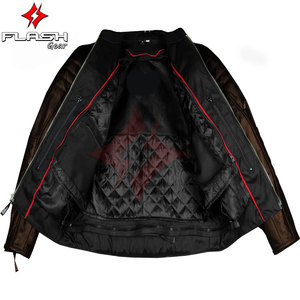 Chaqueta de motocicleta de cuero natural Premium para hombre, chaqueta de motorista de crucero marrón clásica con armadura aprobada por CE, respiraderos transpirables - Product Image 2