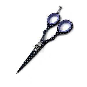 Dot Design Paper Coated Hair Salon Scissor Stainless Steel Barber Hair Cutting Scissors With Finger Rest and Adjustable Screw - Product Image 4