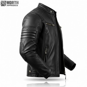 แจ็คเก็ตบอมเบอร์หนังแท้ลายพรางน้ำหนักเบา สไตล์มอเตอร์ไซค์ ยูนิเซ็กซ์ กันน้ำ ปิดด้วยซิป แฟชั่นฤดูหนาว ด้านหน้า - Product Image 6