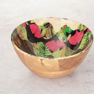 Acheter Ensemble de Quatre Fruits en Bois Naturel Salade Saladier Bol Racine Sculpté polir texture naturelle maison à la main à bas prix - Product Image 5