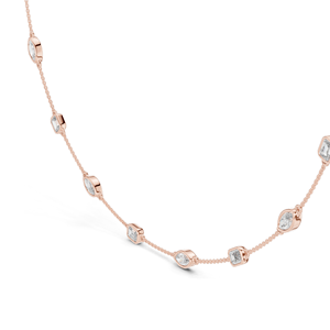 2.8 CT Lab-Created Diamond <b>Necklace</b> Marquise & Rectangular Cut 18KT, 14KT, Rose, Yellow, White Gold Options Luxury Fine - Product Image 6