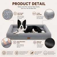 Sofá cama ortopédico moderno de lujo para perros, espuma viscoelástica de felpa con funda lavable extraíble para perros pequeños y gatos