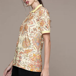 Camiseta Polo Sublimada Sostenible para Mujer, Ropa de Calle, Diseño Veraniego, Manga Corta, Secado Rápido - Product Image 3