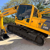 Excavatrice sur chenilles Komatsu PC220, 22 tonnes, excavatrice hydraulique moyenne, moteur SAA6D107, excavatrice de construction japonaise d'occasion, usage intensif