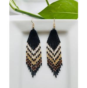 Pendientes con cuentas de semillas de cristal de diseño único para mujer - Product Image 2