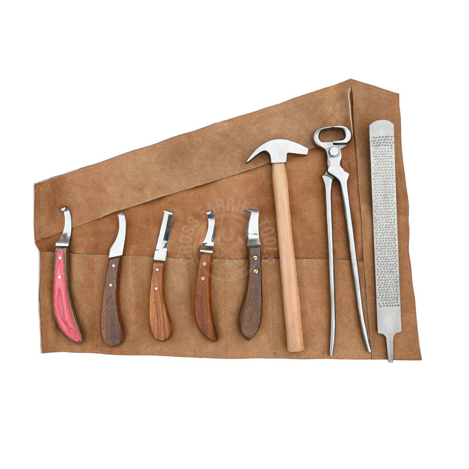 Farrier Tools with Leather rolling case