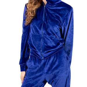 Survêtement en velours pour femmes, respirant et à séchage rapide, teint en plaine, entièrement personnalisé, survêtement en velours pour femmes du meilleur fournisseur - Product Image 4