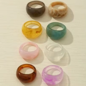 Anillos de Dedo de Resina de Moda, Alta Calidad, Pulidos, para Hombres y Mujeres, Anillo para Usar en Fiestas, Producto Más Vendido - Product Image 1