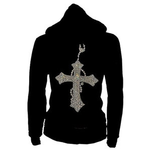 Sweat à capuche en strass pour femmes Logo personnalisé style surdimensionné Streetwear Design en taille adulte - Product Image 3