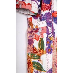 Quilted Kantha Jacket Cotton Robe Ikat Print Bridesmaid Kimono <b>Dress</b> Autumn Plus Size Home Use-for Summer Sleepwear Spring Bath - Product Image 3