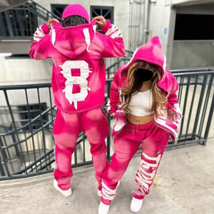 Parches de letras con logotipo personalizado de alta calidad, estampado de pantalla bordado, pantalones de chándal acampanados apilados ligeros de secado rápido transpirables para invierno - Product Image 1