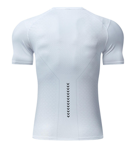 T-shirts de compression pour hommes, coupe ample, confortables, écologiques, respirants, 100 % coton, personnalisables, à manches courtes, col rond, avec lettres imprimées - Product Image 3