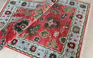 Tapis Oushak moderne fait à la main laine de haute qualité pois multicolores brodés inspiré Style turc cuisine bureau prière salle de bain - Product Image 3