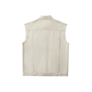 เสื้อกั๊กผ้าเดนิมคอตตอนสลิมฟิตสำหรับบุรุษฤดูใบไม้ผลิ2025แจ็กเก็ตแขนกุดทรงสลิมฟิตแฟชั่น Moto เสื้อโค้ทลำลองแจ๊กเก็ต OEM - Product Image 3