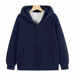 Sudadera con capucha y cremallera personalizada, estilo vintage, de corte holgado con hombros caídos, para hombre, bordada, térmica, de manga larga, esencial para el invierno 2027 - Product Image 1