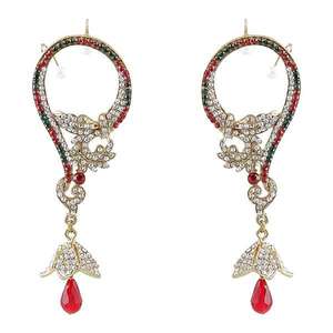Kriaa Rouge Pierre Autrichienne Fine Dangle Boucles D'oreilles Manchette Dangler 1300543 - Product Image 1