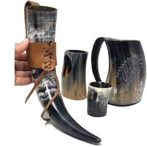 Auténtico Cuerno Vikingo para Beber con Soporte, Taza de Cuerno Natural Hecha a Mano para Cerveza - Product Image 6