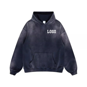 เสื้อมีฮู้ดสำหรับผู้ชาย450ซักด้วยหินแบบสวมหัวเสื้อมีฮู้ดผ้าคอตตอนล้างได้ระบบ GSM 100%