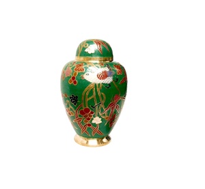 Exquisita urna de cremación de latón floral de medianoche, urnas de latón para adultos, urnas de cremación de tamaño personalizado - Product Image 2