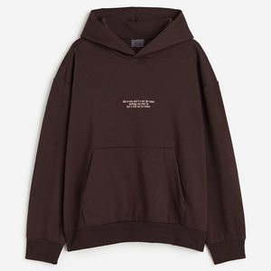 Sudadera con capucha negra con estampado de abullonado de material de algodón puro con y sin diamantes de imitación para hombre - Product Image 6