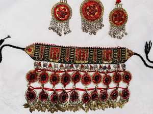 Wholesale Price Luxury Design Stainless Steel <b>Turquoise</b> Afghan Set for Women Custom Sizes Colors Trendy Antique Gold Plated - Product Image 2