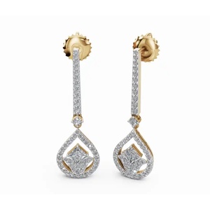 Pendientes de Diamantes en Forma de Lágrima Radiantes Elysian de Oro de 9 Quilates de Primera Calidad, Joyería de Corte Radiante Cultivada en Laboratorio, Proveedor de Exportación B2B al por Mayor en Línea - Product Image 4