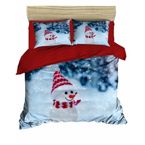 Juego de Funda Nórdica Navideña Clásica y Festiva, Ropa de Cama de Algodón Ranforce para el Hogar, Impresión Digital Doble, Elegante Ropa de Cama Navideña - Product Image 6