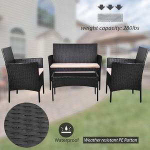 Homall 4 Pieces Outdoor <b>Rattan</b> <b>Furniture</b> Set for <b>Patio</b> Garden Balcony Poolside - Product Image 2