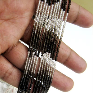 Cuarzo ahumado natural 2mm Rondelle Micro cuentas de piedras preciosas facetadas Strand 13 pulgadas de largo - Product Image 1