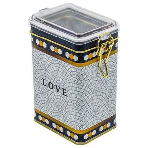 Boîte de rangement en métal à motif de mosaïque géométrique 75X100X150mm avec fermoir en fil métallique et couvercle transparent pour affichage organisé - Product Image 5