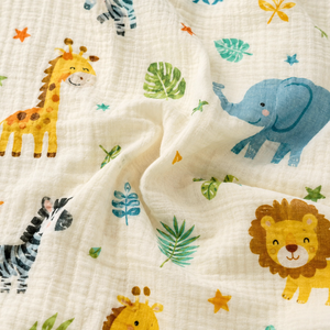 Tissu en gaze 100 % coton imprimé en gros, doux, double <span class=keywords><strong>couche</strong></span>, pour vêtements <span class=keywords><strong>de</strong></span> bébé et langes - Product Image 6