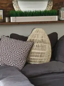 Tre mây wicker đèn Shades Khung bao gồm ánh sáng đèn Mặt dây chuyền handmade Craft bán buôn trang trí nội thất sản phẩm tự nhiên - Product Image 5