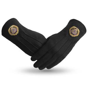 100% algodón verano e invierno guantes masónicos para exteriores negro logotipo personalizado guantes masónicos Regalia - Product Image 3