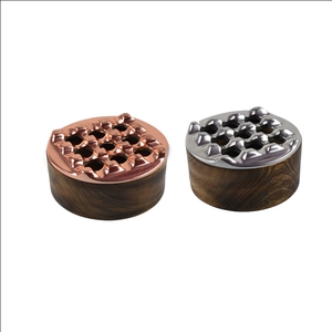 Cenicero de acero inoxidable y madera de diseño simple y exclusivo, bandeja de tabaco de mesa de forma redonda de último diseño a un precio asequible - Product Image 5