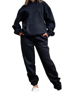 Sweat-shirt à capuche respirant Afan, couleur unie, manches longues, tricot en polaire, streetwear décontracté, shorts, vêtements d'automne pour femmes - Product Image 1