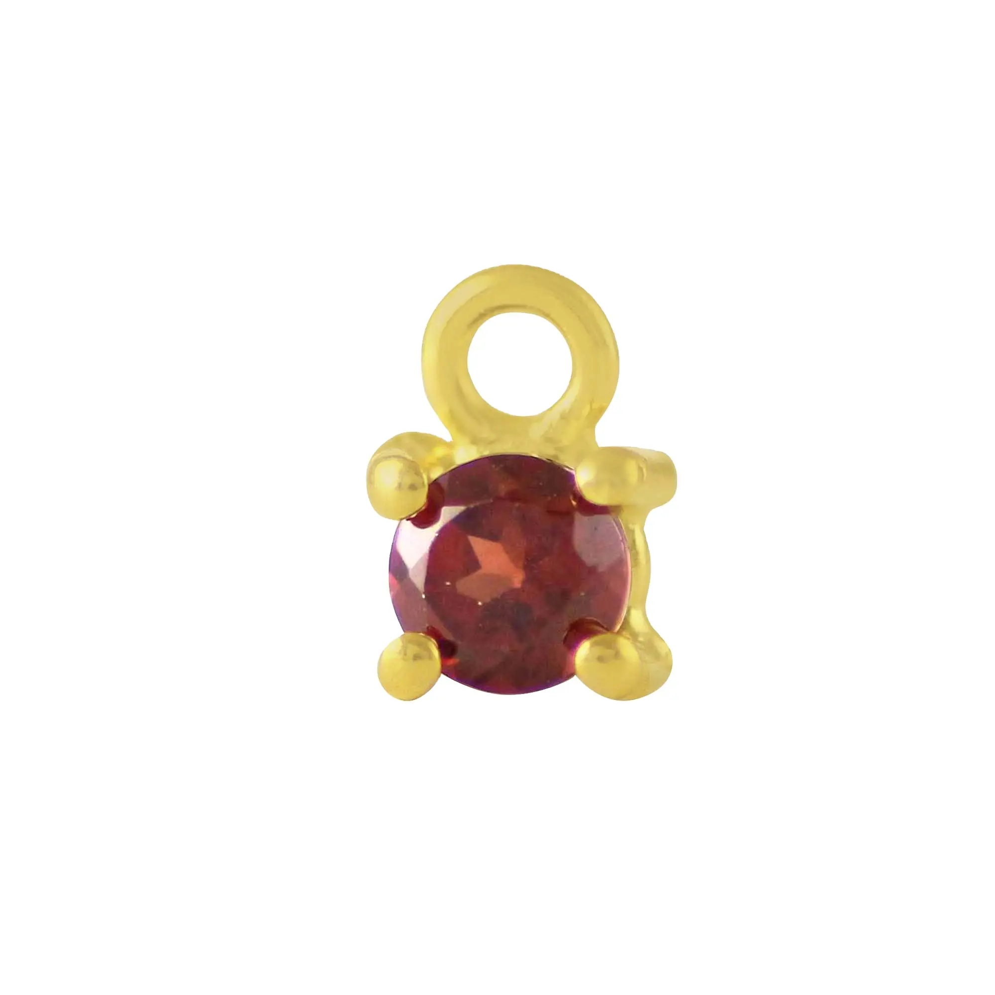 Vòng cắt đá prong Garnet Màu Đỏ Solitaire Kim Cương Trang sức thanh nhã prong loại đồ trang sức thời trang Mặt dây chuyền