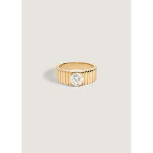 Anillo Solis con diamante redondo de 1.0 quilates y diseño acanalado - Product Image 1