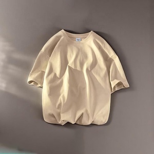 Nouveau t-shirt homme surdimensionné à logo personnalisé, tissu épais, épaules tombantes, style décontracté hip hop, parmi les plus vendus - Product Image 2