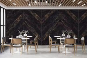 ธันเดอร์สีดำแบบทันสมัยแผ่นกระเบื้องควอตซ์พอร์ซเลน1600x3200มม. สำหรับพื้นและผนัง160x320cm - Product Image 2